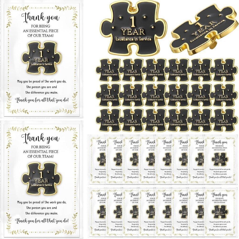 Employee Appreciation Pins Bulk Set Recognition Gifts with Cards for Coworkers